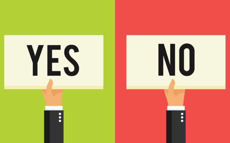 YESかNOか選ぶ